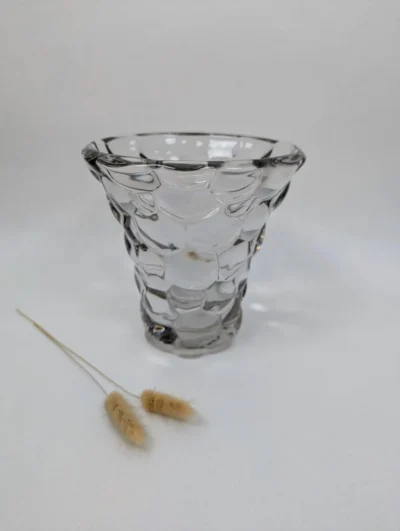 Vase cristal art déco motif nid d'abeille