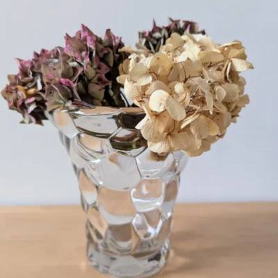 vase en verre nid d'abeille style avesn