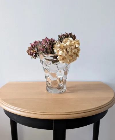 vase en verre nid d'abeille style avesn