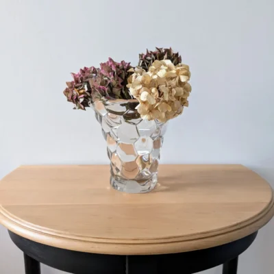 vase en verre nid d'abeille style avesn