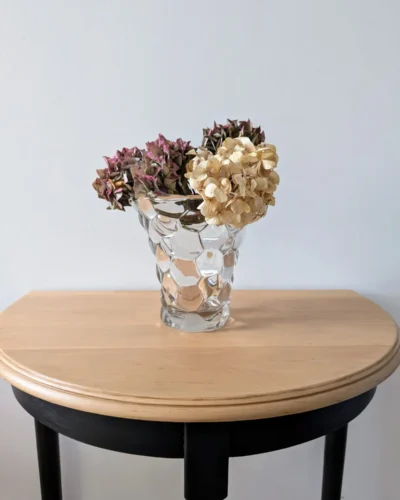 vase en verre nid d'abeille style avesn