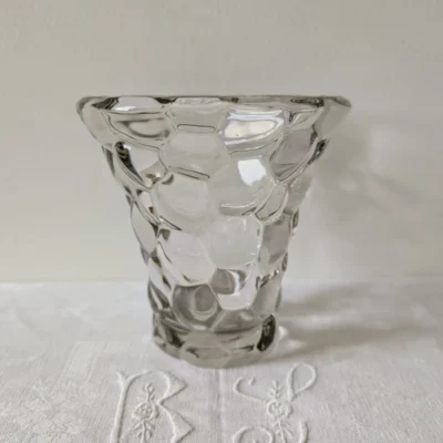 vase en verre nid d'abeille style avesn