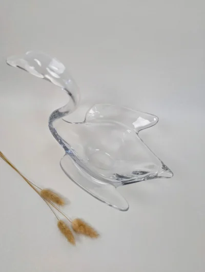 Cygne en cristal Vannes Le Chatel vintage contreplongée