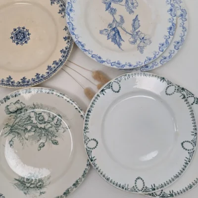Service de 6 assiettes en Terre de Fer dépareillées