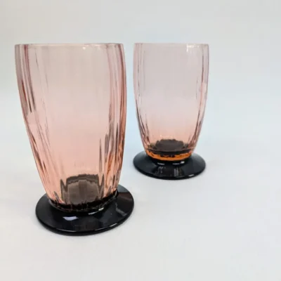 Verres Cristal Art Déco Rose & Violet - Duo élégant
