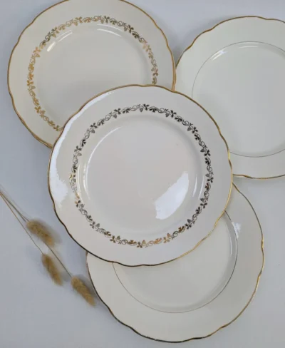 Service d'assiettes plates vintage dépareillé