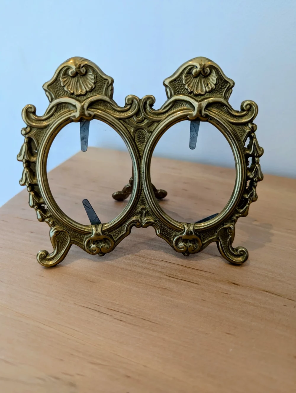 Cadre photo double en laiton – Image 2