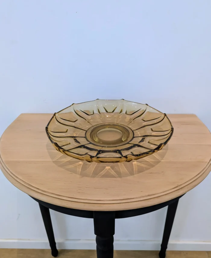 Coupe vintage style Art Déco en verre de couleur ambre