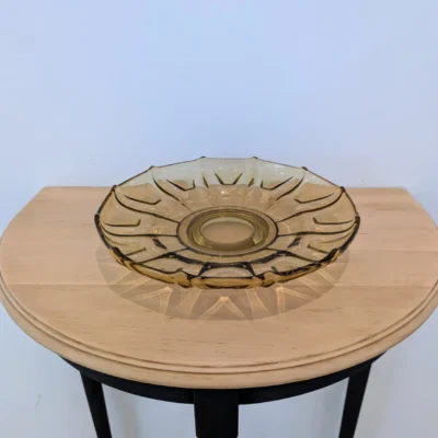 Coupe vintage style Art Déco en verre de couleur ambre