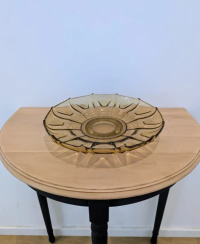 Coupe vintage style Art Déco en verre de couleur ambre