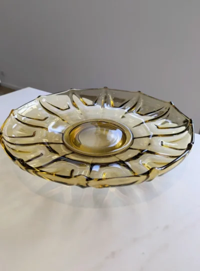 Coupe en verre ambré art déco vintage