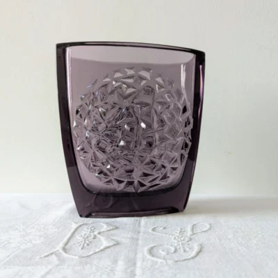 vase vintage en verre sklo union rudolf jurnikl