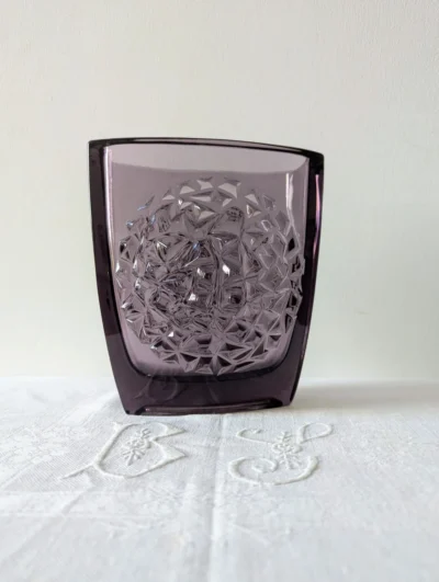 vase vintage en verre sklo union rudolf jurnikl