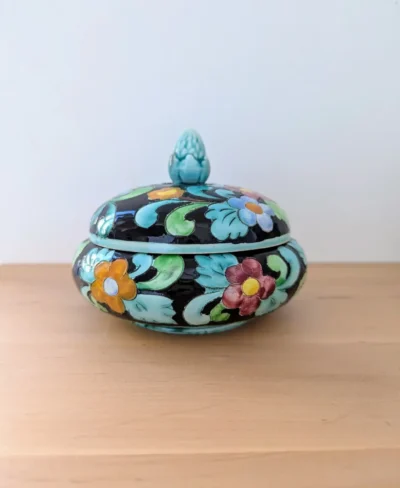 Boîte en céramique colorée signé CERART Monaco