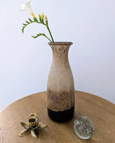 Vase vintage West Germany Scheurich KERAMIK en céramique marron