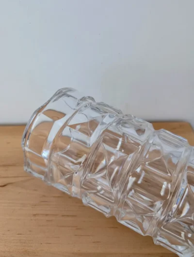 Vase ancien Cristal d'Arques années 50 taille pointe de diamant Villa Brieg cristallerie française vintage