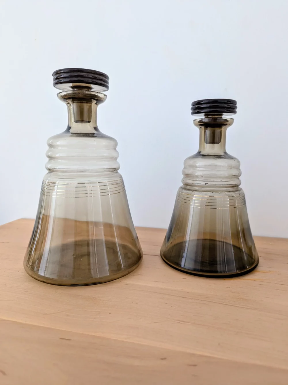 Carafes verre fumé Art Déco – Image 2