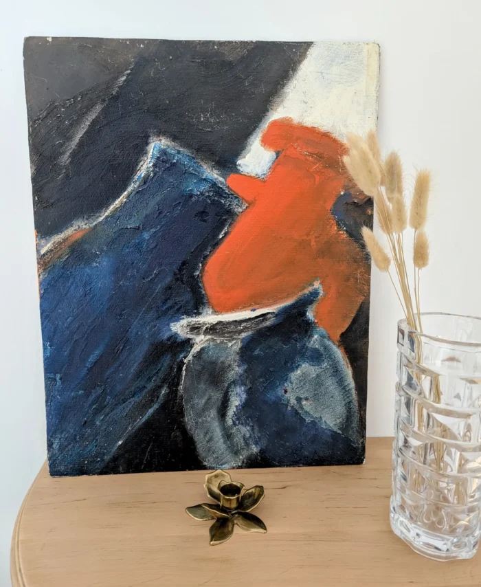 peinture sur toile contemporaine aux couleurs vives avec un beau travail des textures