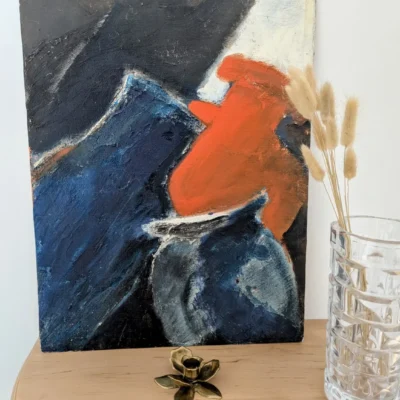 peinture sur toile contemporaine aux couleurs vives avec un beau travail des textures