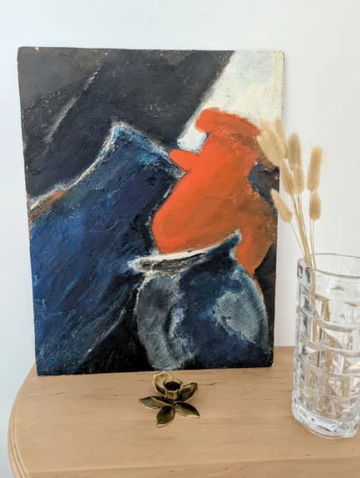 peinture sur toile contemporaine aux couleurs vives avec un beau travail des textures