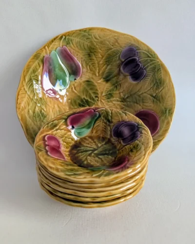 Service à fruits vintage en barbotine Sarreguemines