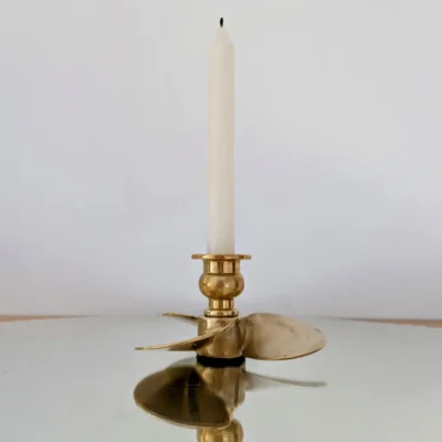 Bougeoir laiton vintage forme d'hélice