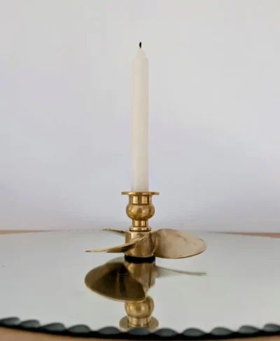 Bougeoir laiton vintage forme d'hélice