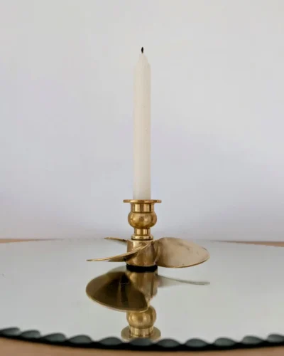 Bougeoir laiton vintage forme d'hélice