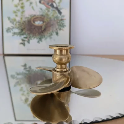 Bougeoir laiton vintage forme d'hélice