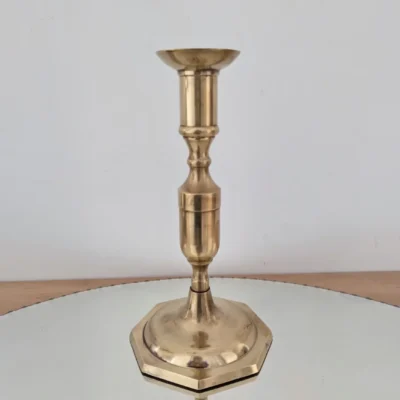 bougeoir flambeau en laiton doré vintage