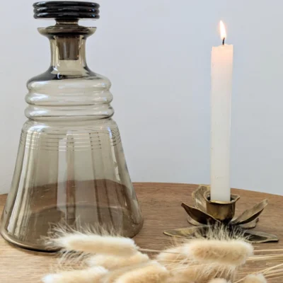 carafe en verre fumé vintage art déco