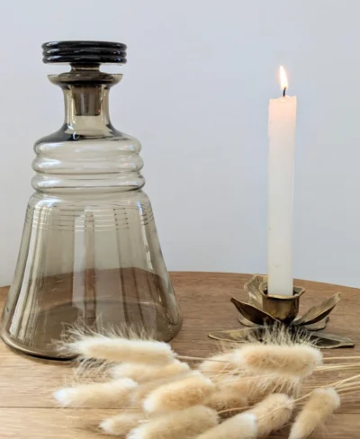 carafe en verre fumé vintage art déco