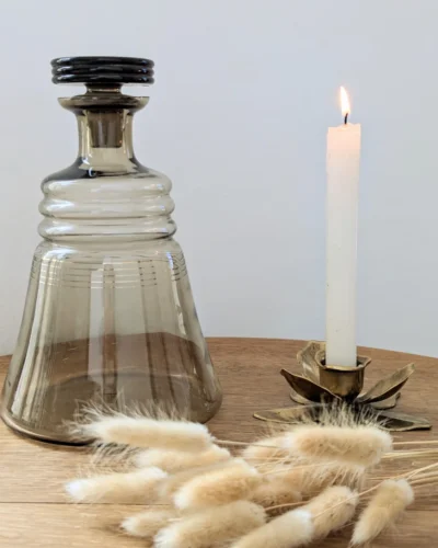 carafe en verre fumé vintage art déco