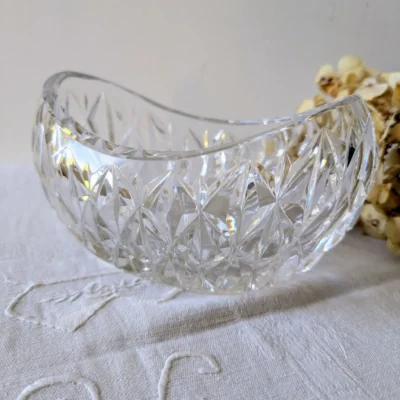 corbeille en cristal ciselé vintage