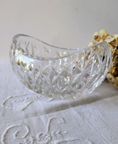 corbeille en cristal ciselé vintage