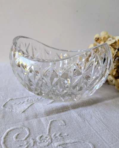 corbeille en cristal ciselé vintage
