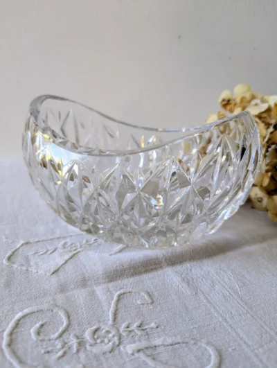corbeille en cristal ciselé vintage