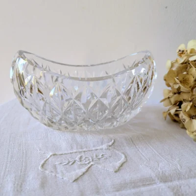 corbeille en cristal ciselé vintage