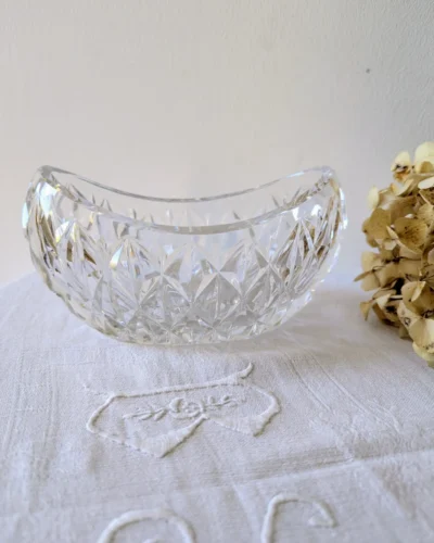 corbeille en cristal ciselé vintage