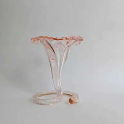 soliflore verre soufflé de murano rose