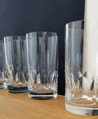 verres à orangeade en cristal vintage sérigraphiés Villeroy & boch