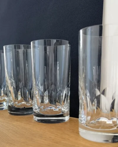 verres à orangeade en cristal vintage sérigraphiés Villeroy & boch