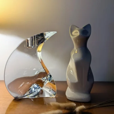 bougeoir en cristal forme vague design