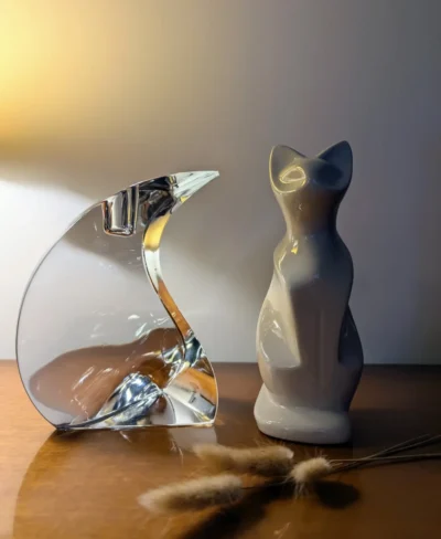 bougeoir en cristal forme vague design