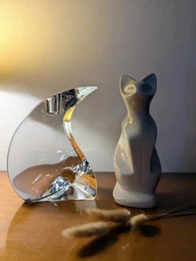bougeoir en cristal forme vague design