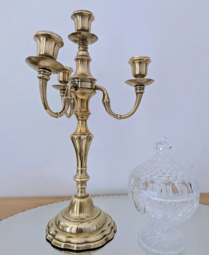 chandelier laiton vintage 4 feux