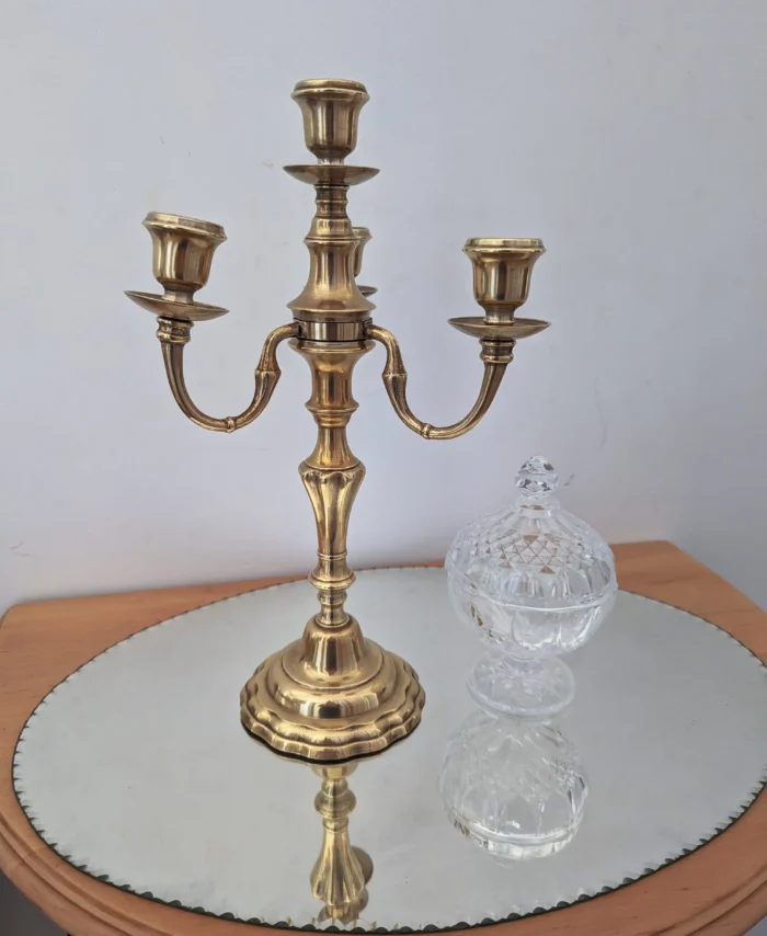 chandelier laiton vintage 4 feux