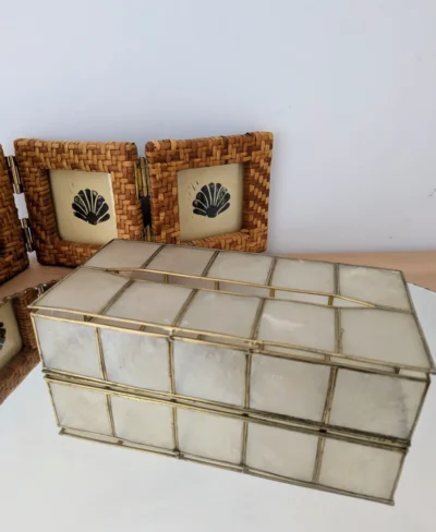 boite vintage en nacre et laiton