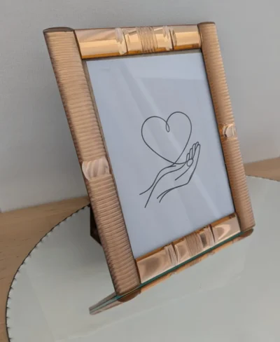 cadre photo rétro années 50 effet miroir rose