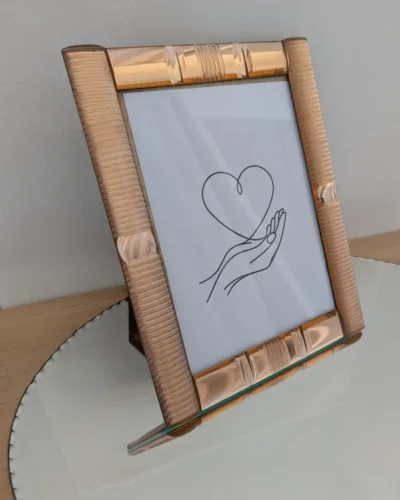 cadre photo rétro années 50 effet miroir rose